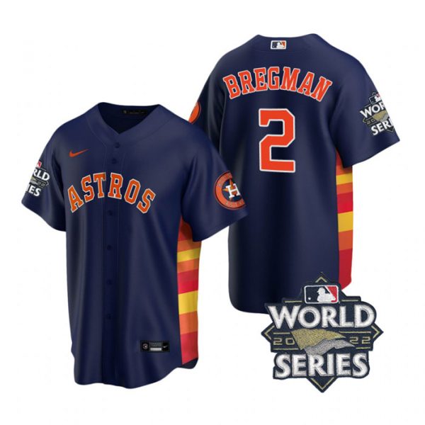 Personalized Youth Houston Astros Alex Bregman 2022 World Series Navy Alternate Stitched Jersey