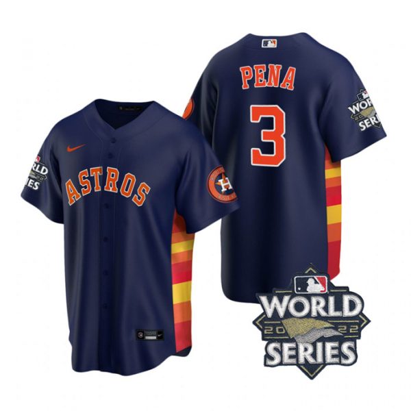 Personalized Youth Houston Astros Jeremy Pena 2022 World Series Navy Alternate Stitched Jersey