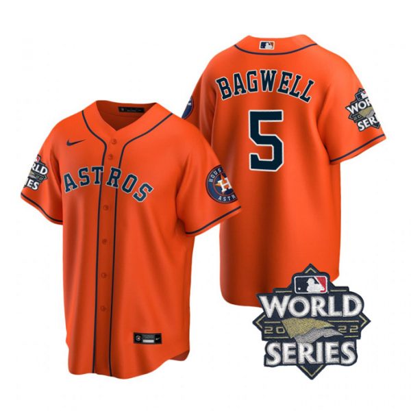 Personalized Youth Houston Astros Jeff Bagwell 2022 World Series Orange Alternate Stitched Jersey