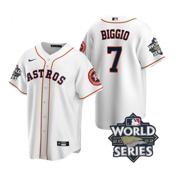 Personalized Youth Houston Astros Craig Biggio 2022 World Series White Home Stitched Jersey
