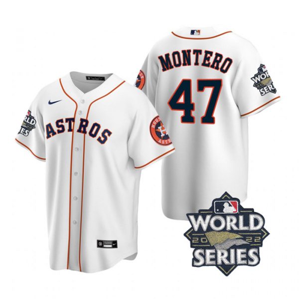 Personalized Youth Houston Astros Rafael Montero 2022 World Series White Home Stitched Jersey