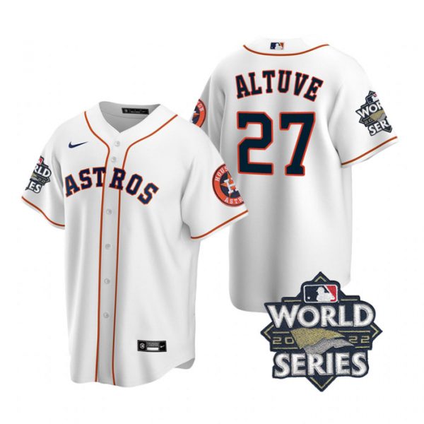 Personalized Youth Houston Astros Jose Altuve 2022 World Series White Home Stitched Jersey