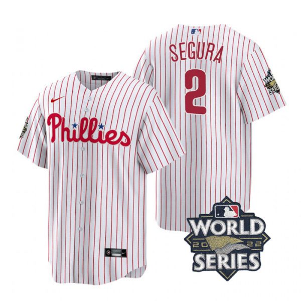 Personalized Youth Philadelphia Phillies Jean Segura 2022 World Series White Stitched Jersey