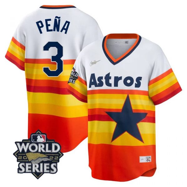 Personalized Youth Houston Astros Jeremy Pena 2022 World Series Rainbow Stitched Jersey