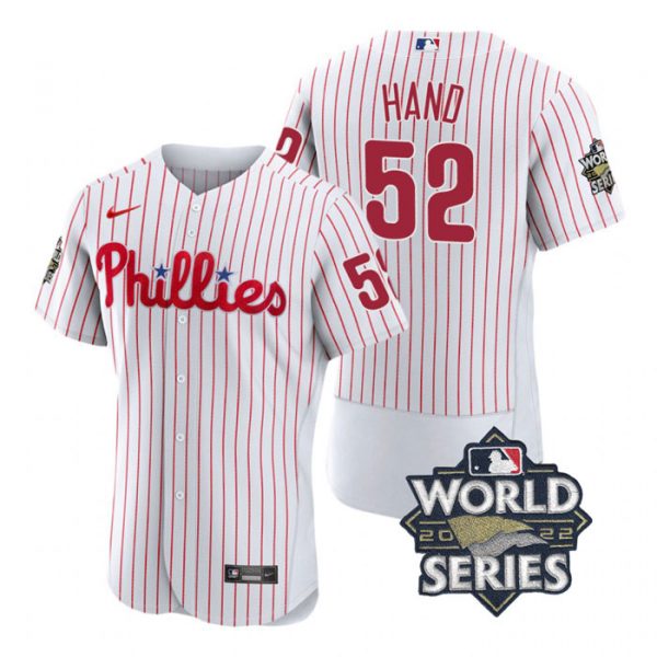 Personalized Men’s Philadelphia Phillies Brad Hand 2022 World Series Stitched Jersey White