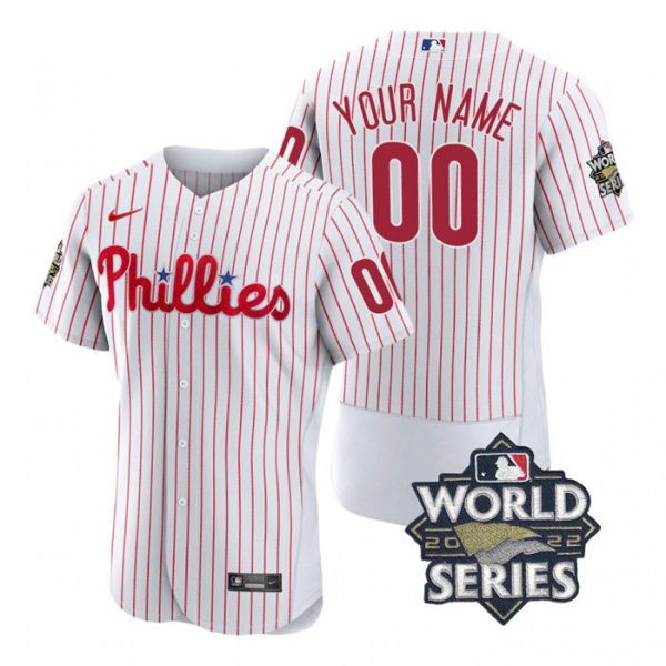 Personalized Men’s Philadelphia Phillies 2022 World Series Stitched Jersey White