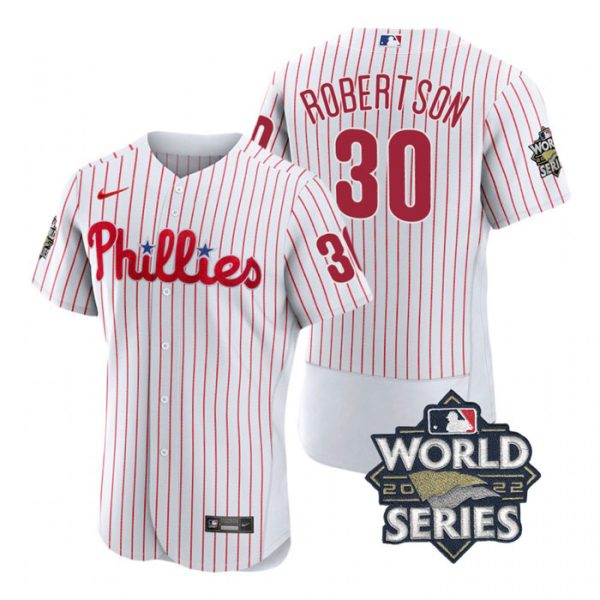 Personalized Men’s Philadelphia Phillies David Robertson 2022 World Series Stitched Jersey White