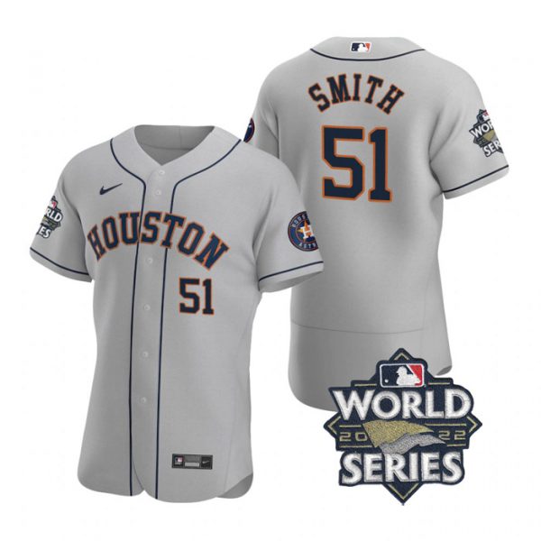 Personalized Men’s Will Smith Houston Astros 2022 World Series Stitched Jersey Gray