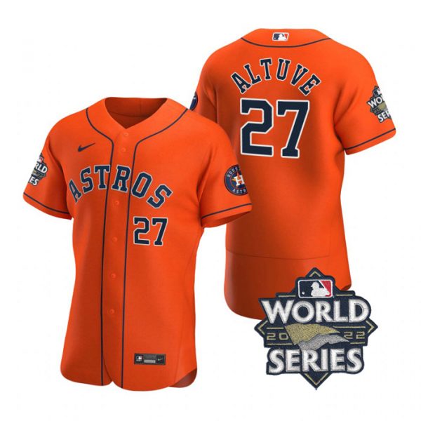 Personalized Men’s Jose Altuve Houston Astros 2022 World Series Stitched Jersey Orange