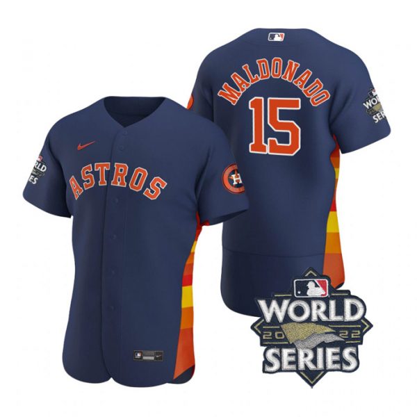 Personalized Men’s Martin Maldonado Houston Astros 2022 World Series Stitched Jersey Navy