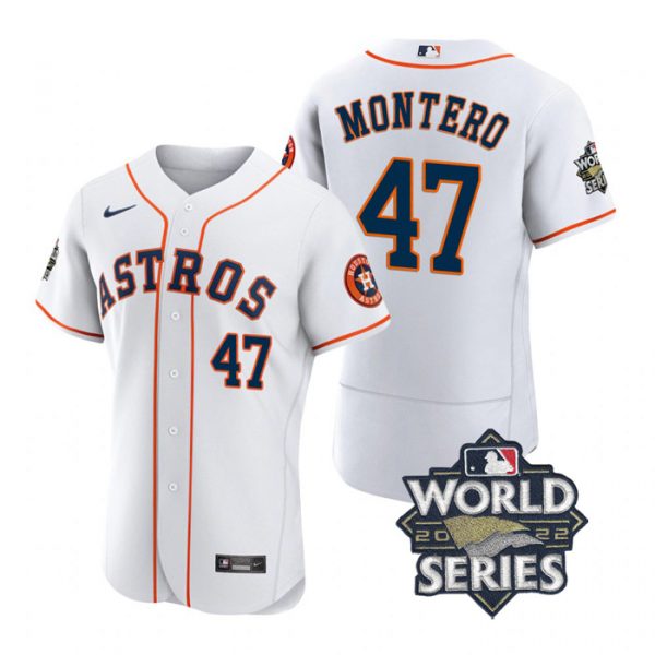 Personalized Men’s Rafael Montero Houston Astros 2022 World Series Stitched Jersey White