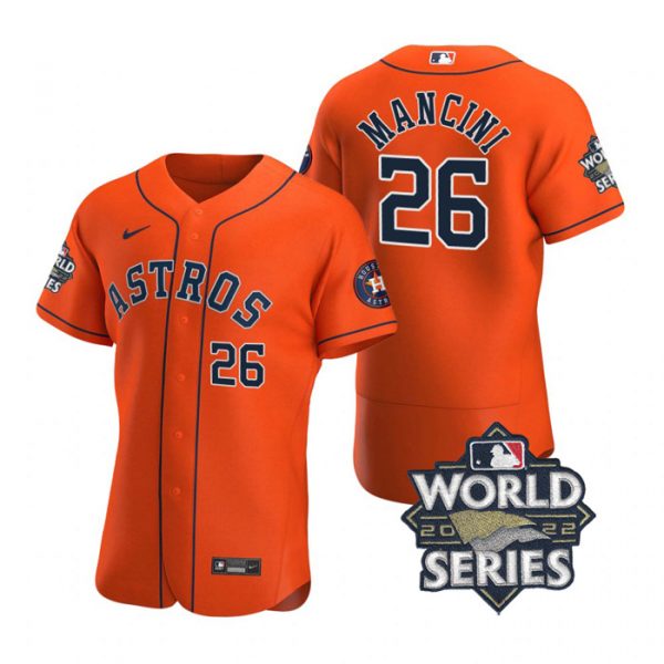 Personalized Men’s Trey Mancini Houston Astros 2022 World Series Stitched Jersey Orange