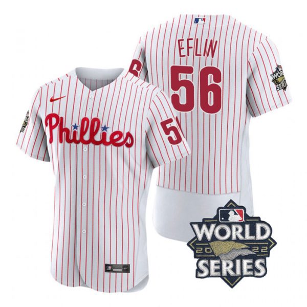 Personalized Men’s Philadelphia Phillies Zach Eflin 2022 World Series Stitched Jersey White