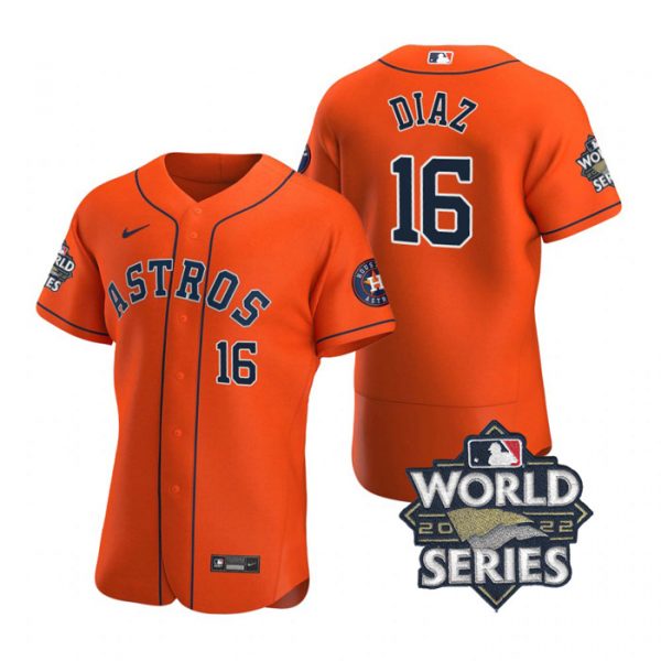 Personalized Men’s Aledmys Diaz Houston Astros 2022 World Series Stitched Jersey Orange