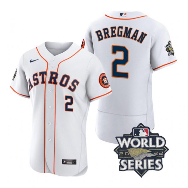 Personalized Men’s Alex Bregman Houston Astros 2022 World Series Stitched Jersey White