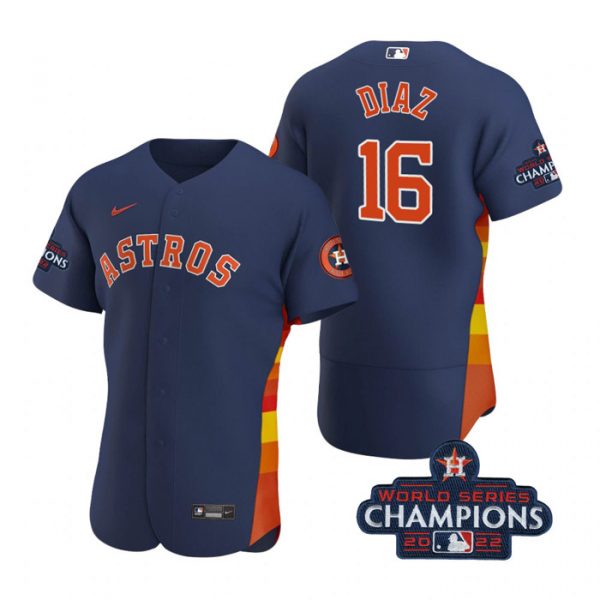 Personalized Men’s Aledmys Diaz Houston Astros 2022 World Series Champions Stitched Navy Jersey
