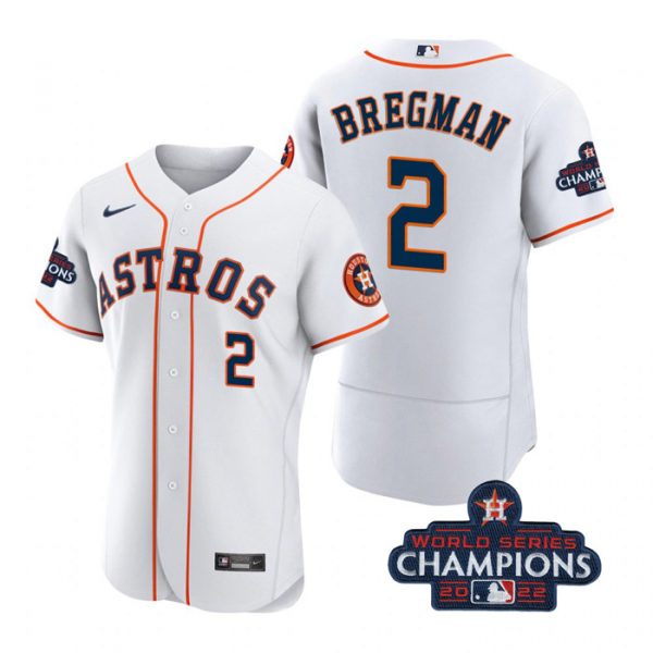 Personalized Men’s Alex Bregman Houston Astros 2022 World Series Champions Stitched White Jersey