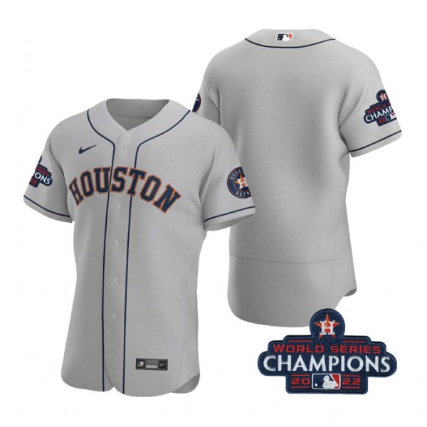 Personalized Men’s Houston Astros 2022 World Series Champions Stitched Gray Jersey
