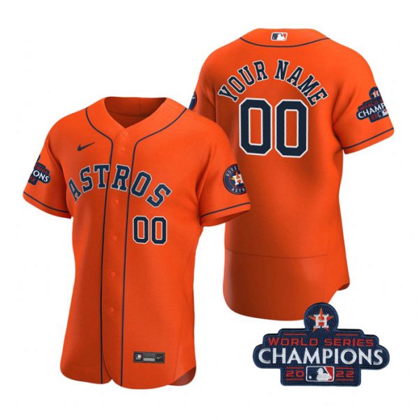 Personalized Men’s Houston Astros 2022 World Series Champions Stitched Orange Jersey