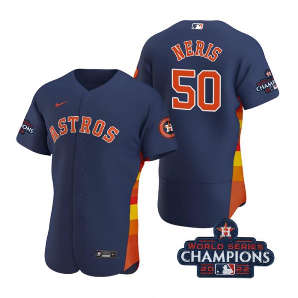 Personalized Men’s Hector Neris Houston Astros 2022 World Series Champions Stitched Navy Jersey
