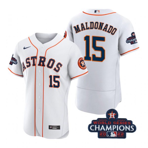 Personalized Men’s Martin Maldonado Houston Astros 2022 World Series Champions Stitched White Jersey