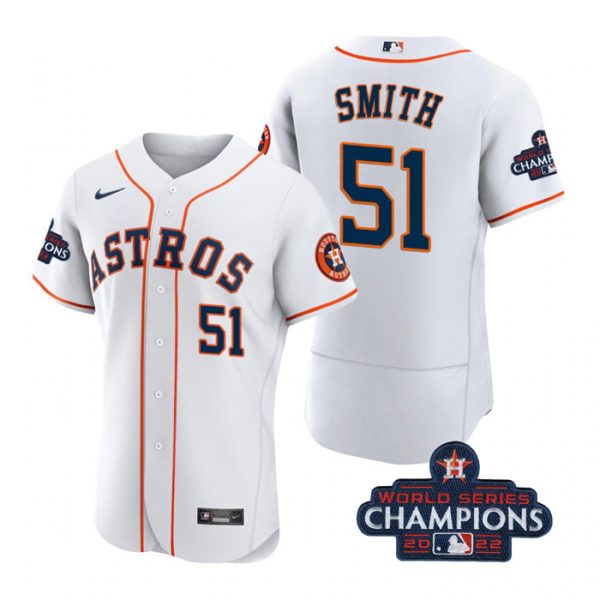 Personalized Men’s Will Smith Houston Astros 2022 World Series Champions Stitched White Jersey