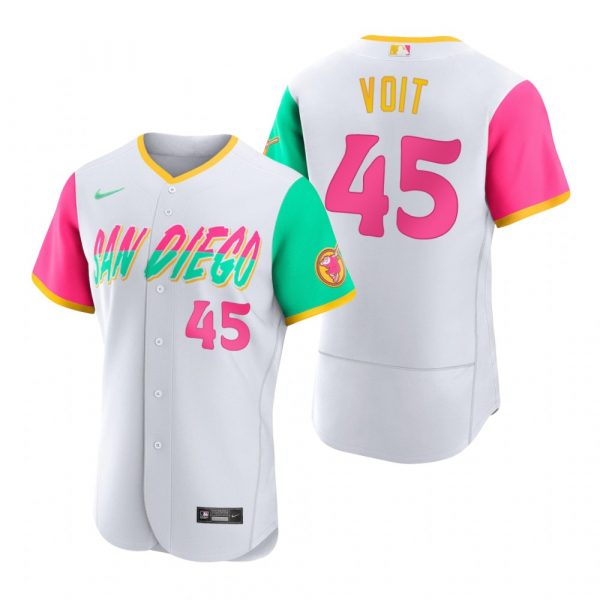 Personalized Men’s Flex Base San Diego Padres Luke Voit White City Connect Stitched Jersey