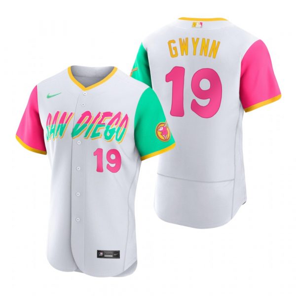 Personalized Men’s Flex Base San Diego Padres Tony Gwynn White City Connect Stitched Jersey
