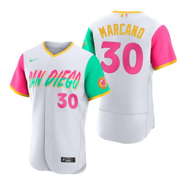 Personalized Men’s Flex Base San Diego Padres Tucupita Marcano White City Connect Stitched Jersey