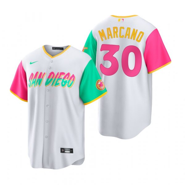 Personalized Men’s Cool Base San Diego Padres Tucupita Marcano White City Connect Stitched Jersey