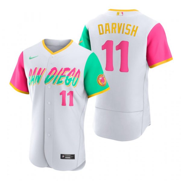 Personalized Men’s Flex Base San Diego Padres Yu Darvish White City Connect Stitched Jersey