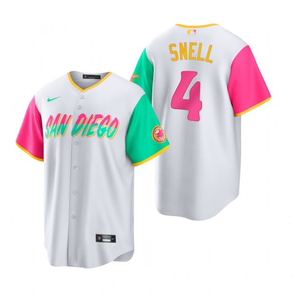Personalized Men’s Cool Base San Diego Padres Blake Snell White City Connect Stitched Jersey