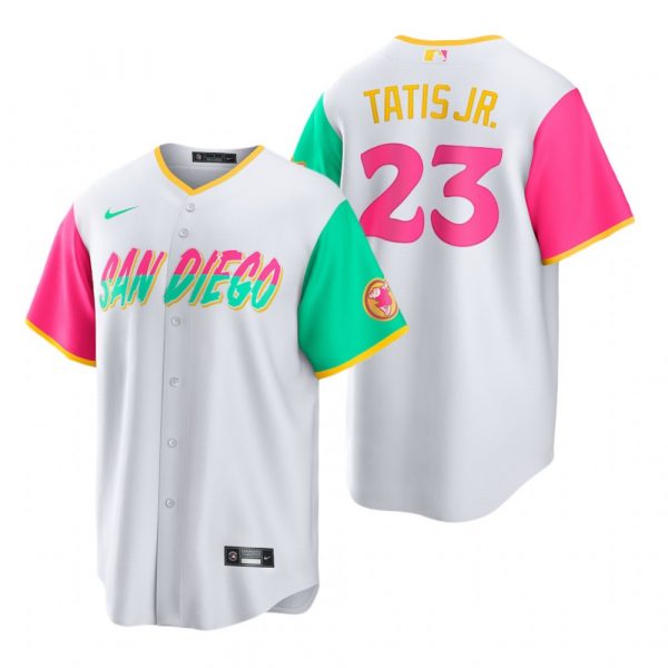 Personalized Men’s Cool Base San Diego Padres Fernando Tatis Jr. White City Connect Stitched Jersey