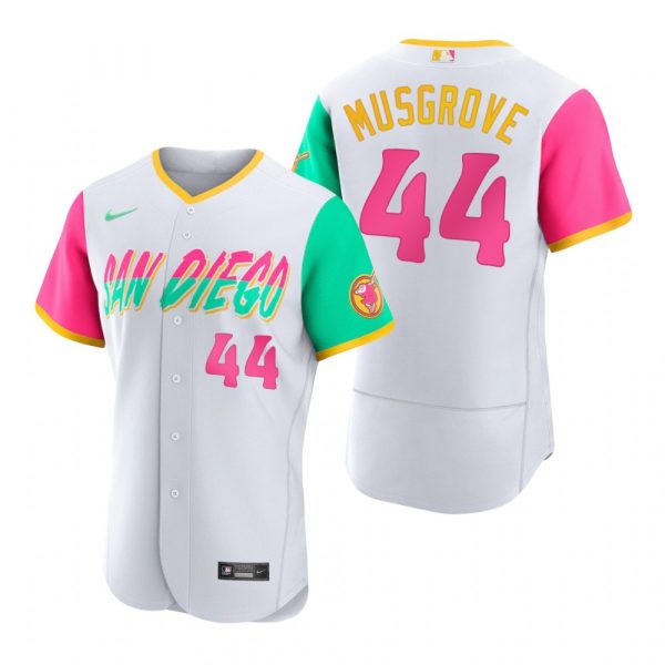 Personalized Men’s Flex Base San Diego Padres Joe Musgrove White City Connect Stitched Jersey