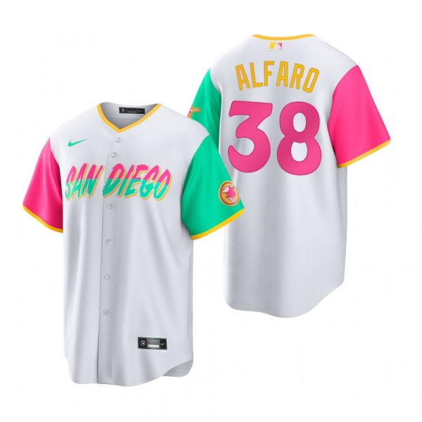 Personalized Men’s Cool Base San Diego Padres Jorge Alfaro White City Connect Stitched Jersey