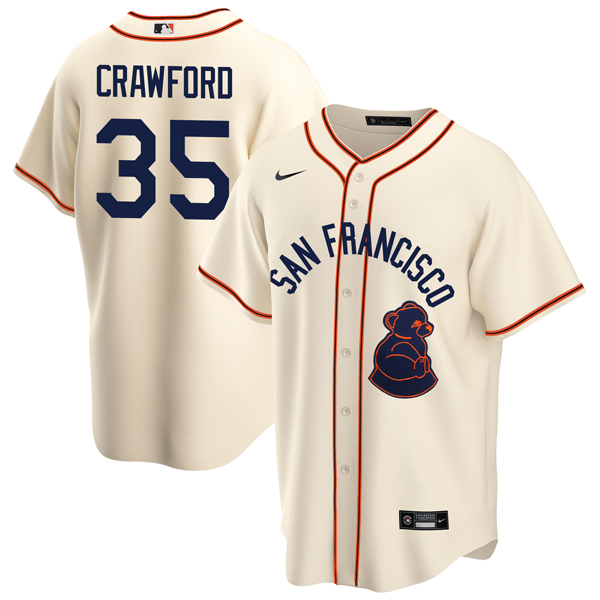 Personalized Men’s Cool Base Brandon Crawford San Francisco Giants Sea Lions Throwback 1946 Home Cream Stitched Jersey
