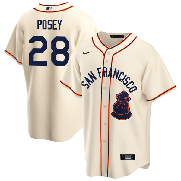 Personalized Men’s Cool Base Buster Posey San Francisco Giants Sea Lions Throwback 1946 Home Cream Stitched Jersey