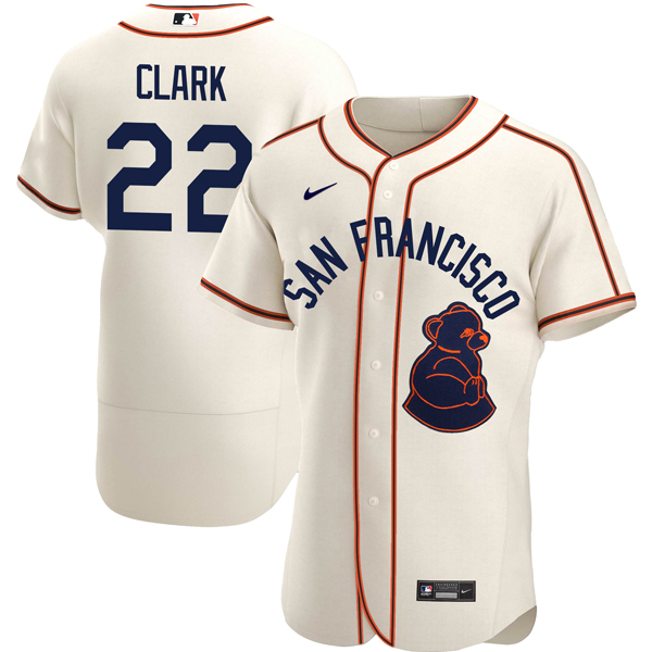 Personalized Men’s Flex Base Jack Clark San Francisco Giants Sea Lions Throwback 1946 Home Cream Stitched Jersey