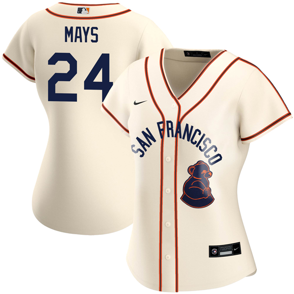 Personalized Women’s Willie Mays San Francisco Giants Sea Lions Throwback 1946 Home Cream Stitched Jersey