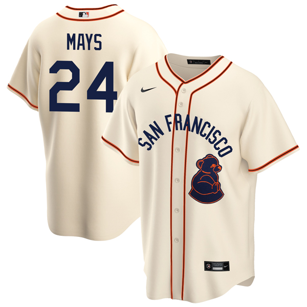 Personalized Men’s Cool Base Willie Mays San Francisco Giants Sea Lions Throwback 1946 Home Cream Stitched Jersey