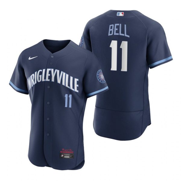 Personalized Men’s – Flex Base Chicago Cubs George Bell City Connect Wrigleyville Jersey Navy Stitched