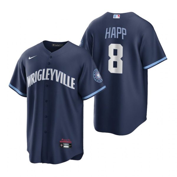 Personalized Men’s – Cool Base Chicago Cubs Ian Happ City Connect Wrigleyville Jersey Navy Stitched