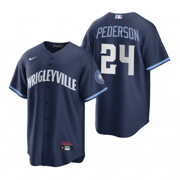 Personalized Men’s – Cool Base Chicago Cubs Joc Pederson City Connect Wrigleyville Jersey Navy Stitched