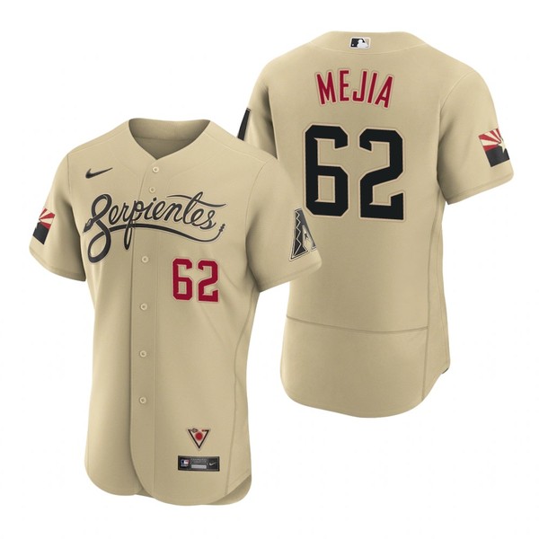 Personalized Men’s Arizona Diamondbacks #62 Humberto Mejia Serpientes City Connect Jersey Gold – Stitched