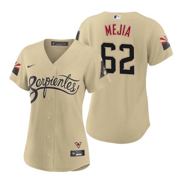 Personalized Women Arizona Diamondbacks #62 Humberto Mejia Serpientes City Connect Jersey Gold – Stitched