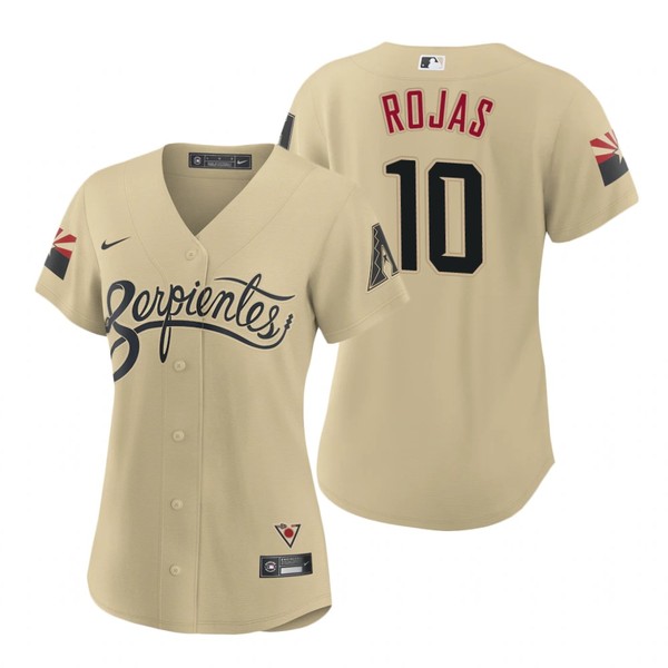 Personalized Women Arizona Diamondbacks #10 Josh Rojas Serpientes City Connect Jersey Gold – Stitched