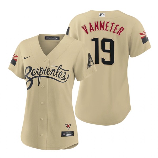 Personalized Women Arizona Diamondbacks #19 Josh Vanmeter Serpientes City Connect Jersey Gold – Stitched