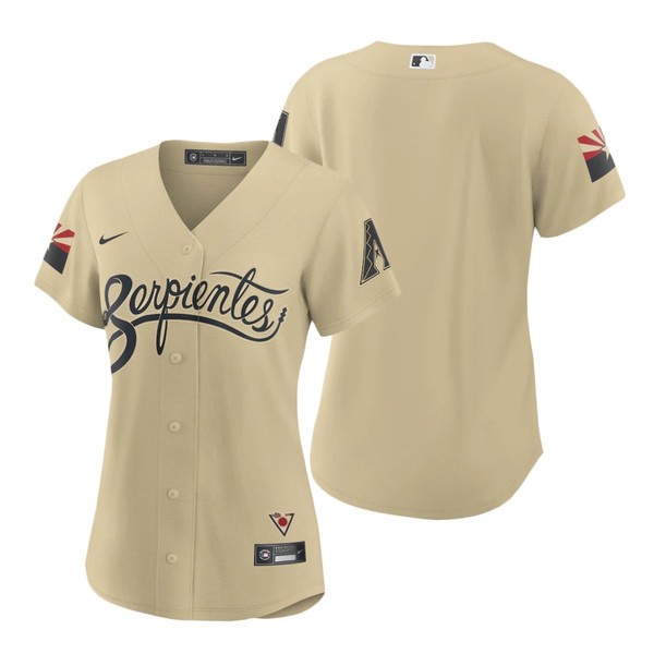 Personalized Women Arizona Diamondbacks Serpientes City Connect Jersey Gold – Stitched