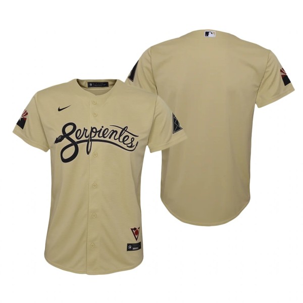 Personalized Youth Arizona Diamondbacks Serpientes City Connect Jersey Gold – Stitched