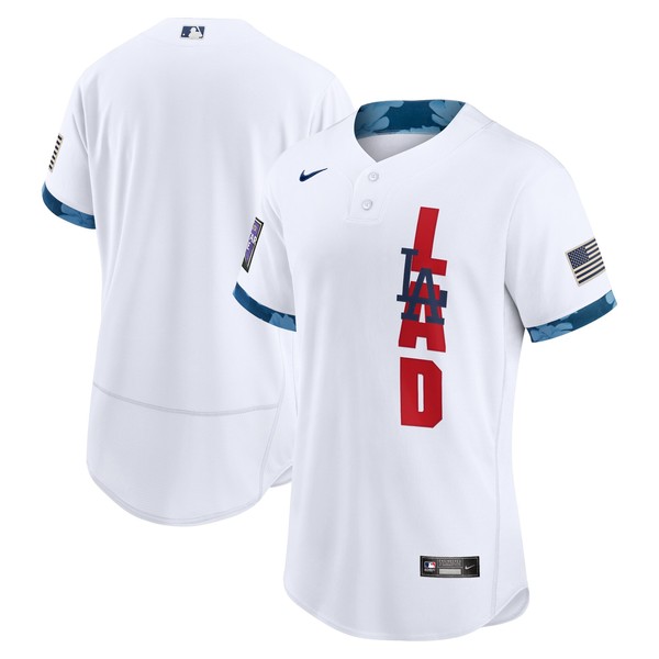 Personalized Men’s – Flex Base Los Angeles Dodgers 2021 MLB All-Star White Jersey Worn In-Game – Stitched